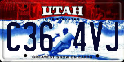 UT license plate C364VJ