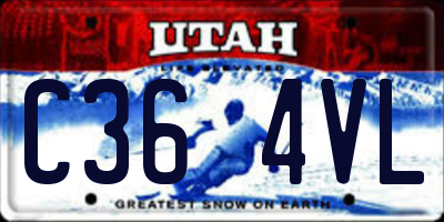 UT license plate C364VL