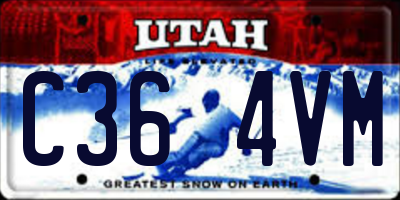 UT license plate C364VM