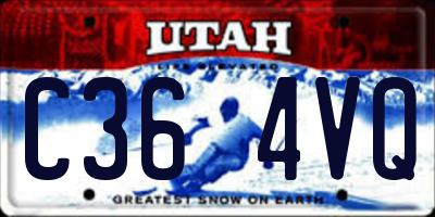 UT license plate C364VQ