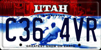 UT license plate C364VR