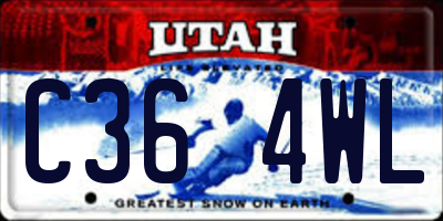 UT license plate C364WL