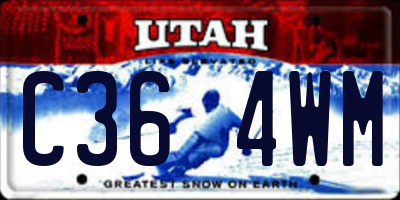 UT license plate C364WM