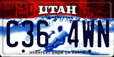 UT license plate C364WN