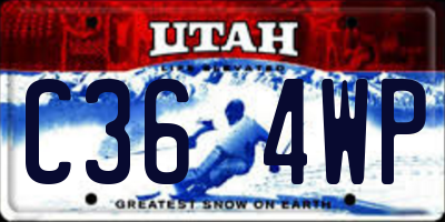 UT license plate C364WP