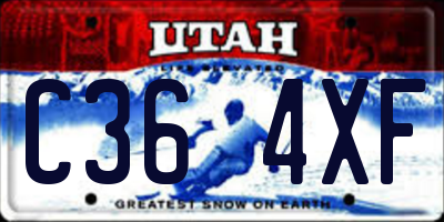 UT license plate C364XF