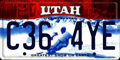 UT license plate C364YE