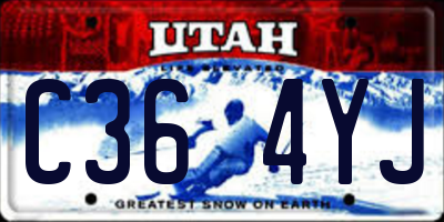 UT license plate C364YJ
