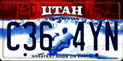UT license plate C364YN