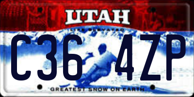 UT license plate C364ZP