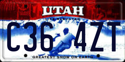 UT license plate C364ZT