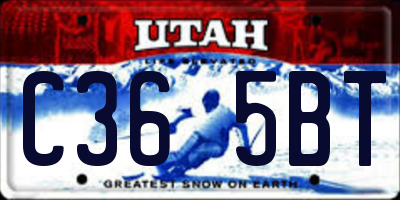 UT license plate C365BT