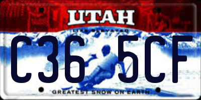 UT license plate C365CF