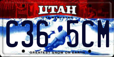 UT license plate C365CM