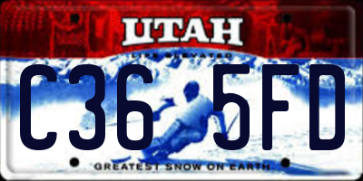 UT license plate C365FD