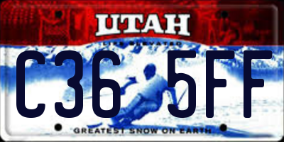 UT license plate C365FF
