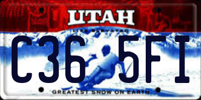 UT license plate C365FI