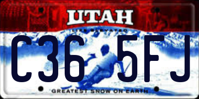 UT license plate C365FJ