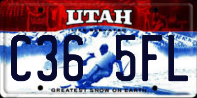 UT license plate C365FL