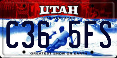 UT license plate C365FS