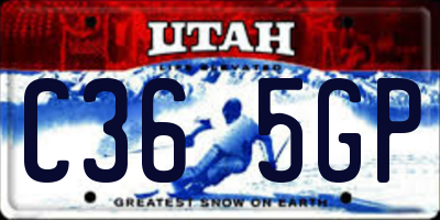 UT license plate C365GP
