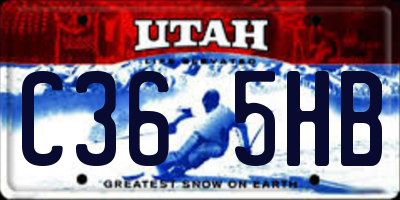 UT license plate C365HB