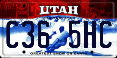 UT license plate C365HC