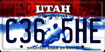 UT license plate C365HE