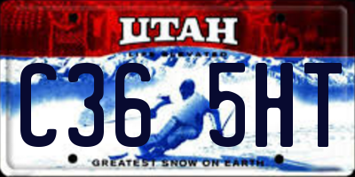 UT license plate C365HT