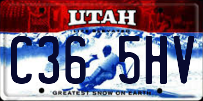 UT license plate C365HV