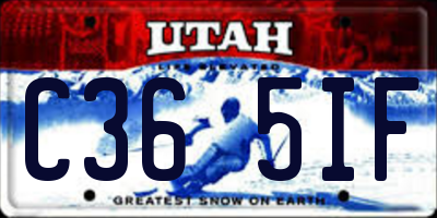 UT license plate C365IF