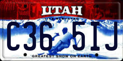 UT license plate C365IJ