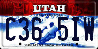 UT license plate C365IW
