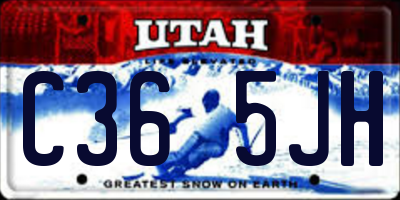 UT license plate C365JH