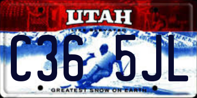 UT license plate C365JL