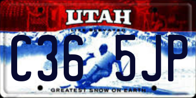 UT license plate C365JP