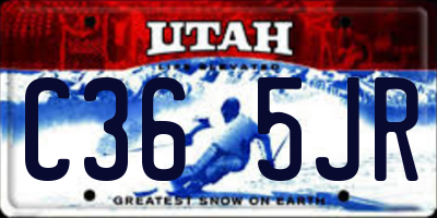 UT license plate C365JR
