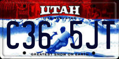 UT license plate C365JT