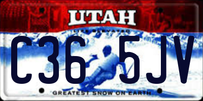UT license plate C365JV