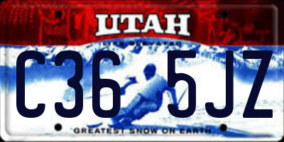 UT license plate C365JZ