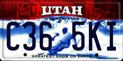 UT license plate C365KI