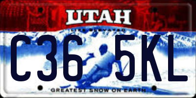 UT license plate C365KL