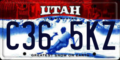 UT license plate C365KZ