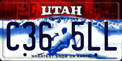 UT license plate C365LL
