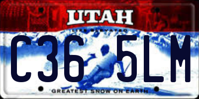 UT license plate C365LM