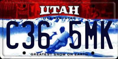 UT license plate C365MK