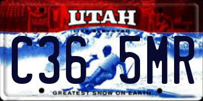 UT license plate C365MR