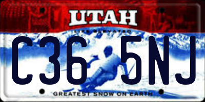 UT license plate C365NJ