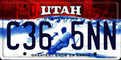 UT license plate C365NN