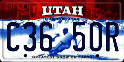 UT license plate C365OR